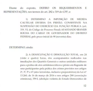 Trecho da decisão de Alexandre de Moraes.