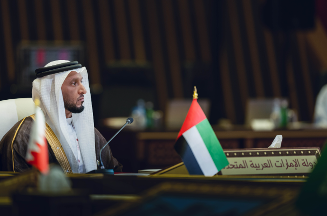 Xeique Abdulla bin Mohammed bin Butti Al Hamed, presidente do Escritório Nacional de Mídia (NMO, na sigla em inglês) e Presidente do Conselho de Mídia dos Emirados Árabes Unidos.