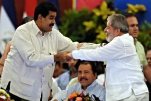 Lula e os ditadores Nicolás Maduro e Daniel Ortega