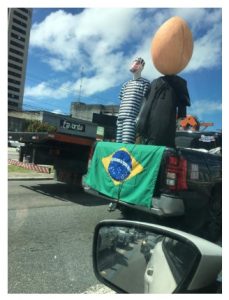 Manifesto ironizando as sanções contra Moraes em Maceió em 31 de Julho.
