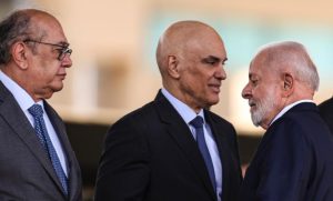 O Ministro do STF Gilmar Mendes, Alexandre de Moraes e Lula