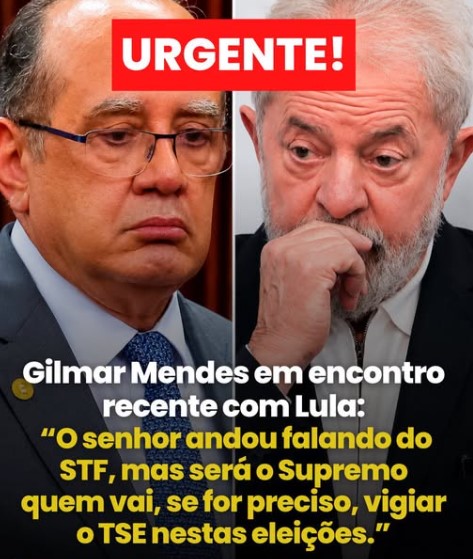Ministro Gilmar Mendes mandou um recado bombástico: “O senhor andou falando do STF, mas será o Supremo quem vai, se for preciso, vigiar o TSE nestas eleições”.
