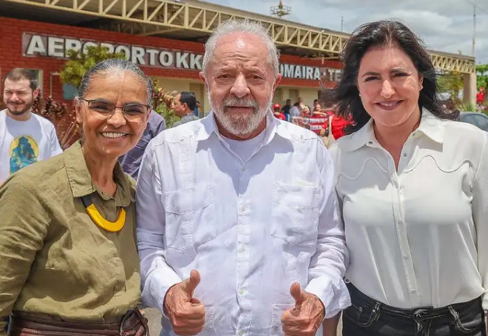 Lula o “Joe Biden Brasileiro”, ministra do Meio Ambiente, Marina Silva (REDE), e da ministra do Planejamento, Simone Tebet (MDB)
