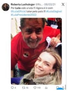 Fotos mostram que é a antiga a relação de Lula (PT) o “Joe Biden Brasileiro” com Roberta Luchsinger.